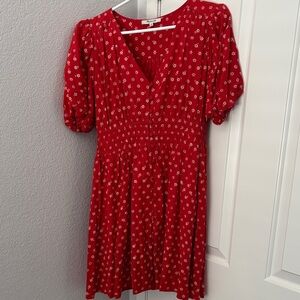 Madewell Red Floral Dress